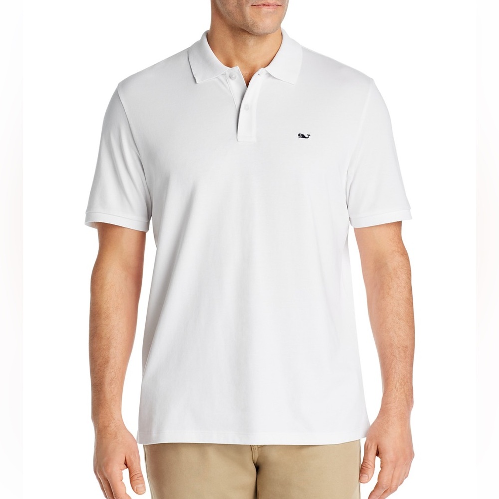 Classic White Vineyard Vines Men’s Edgartown Pique Polo